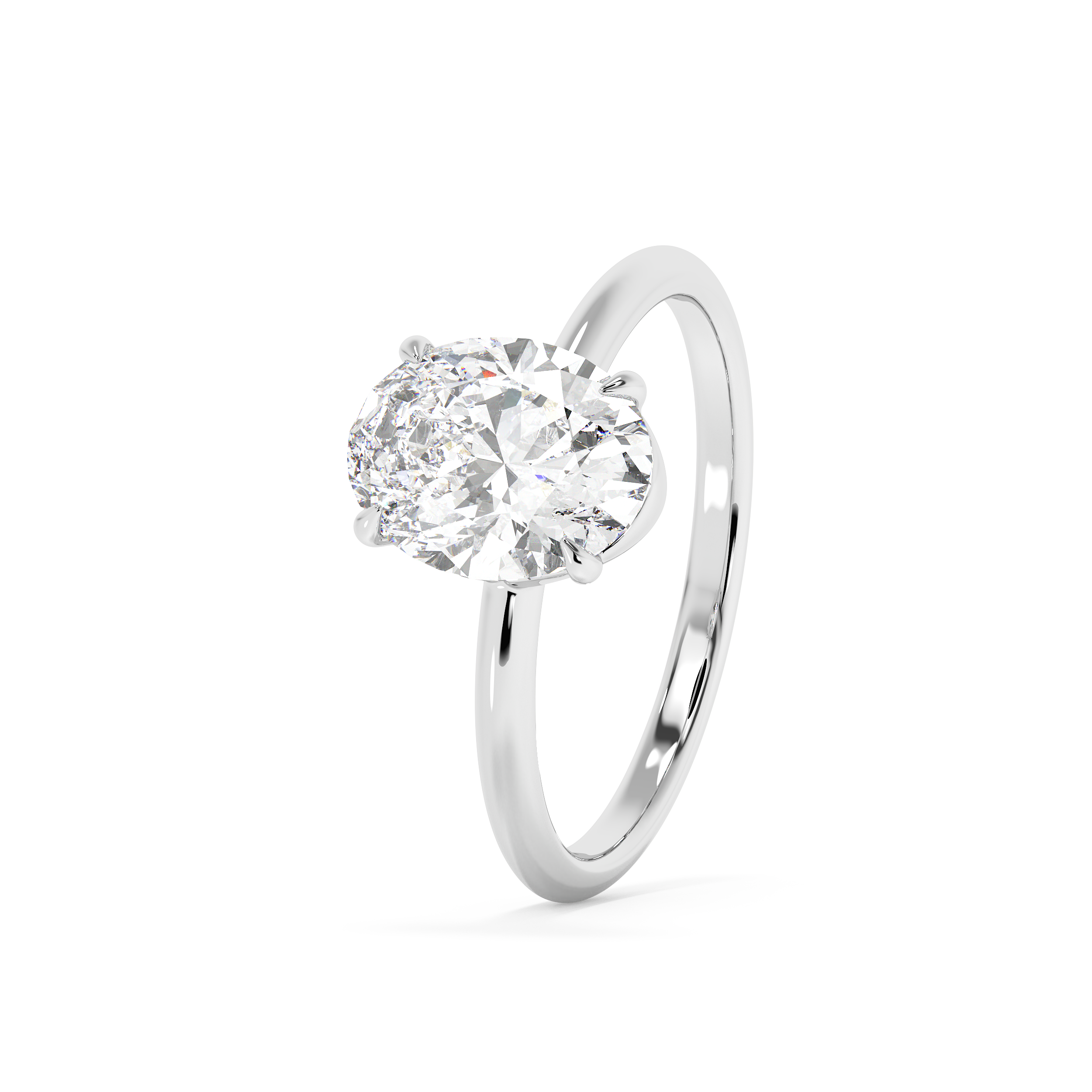 Oval Solitaire Lab Grown Diamond Engagement Ring