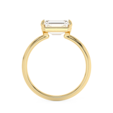 East West Emerald Solitaire Lab Grown Diamond Engagement Ring