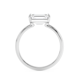 East West Emerald Solitaire Lab Grown Diamond Engagement Ring
