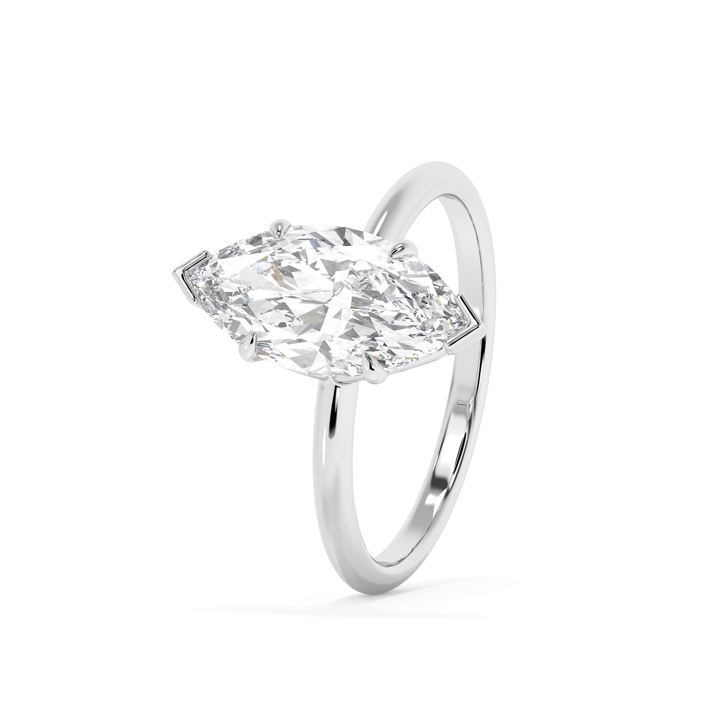 Marquise Solitaire Lab Grown Diamond Engagement Ring