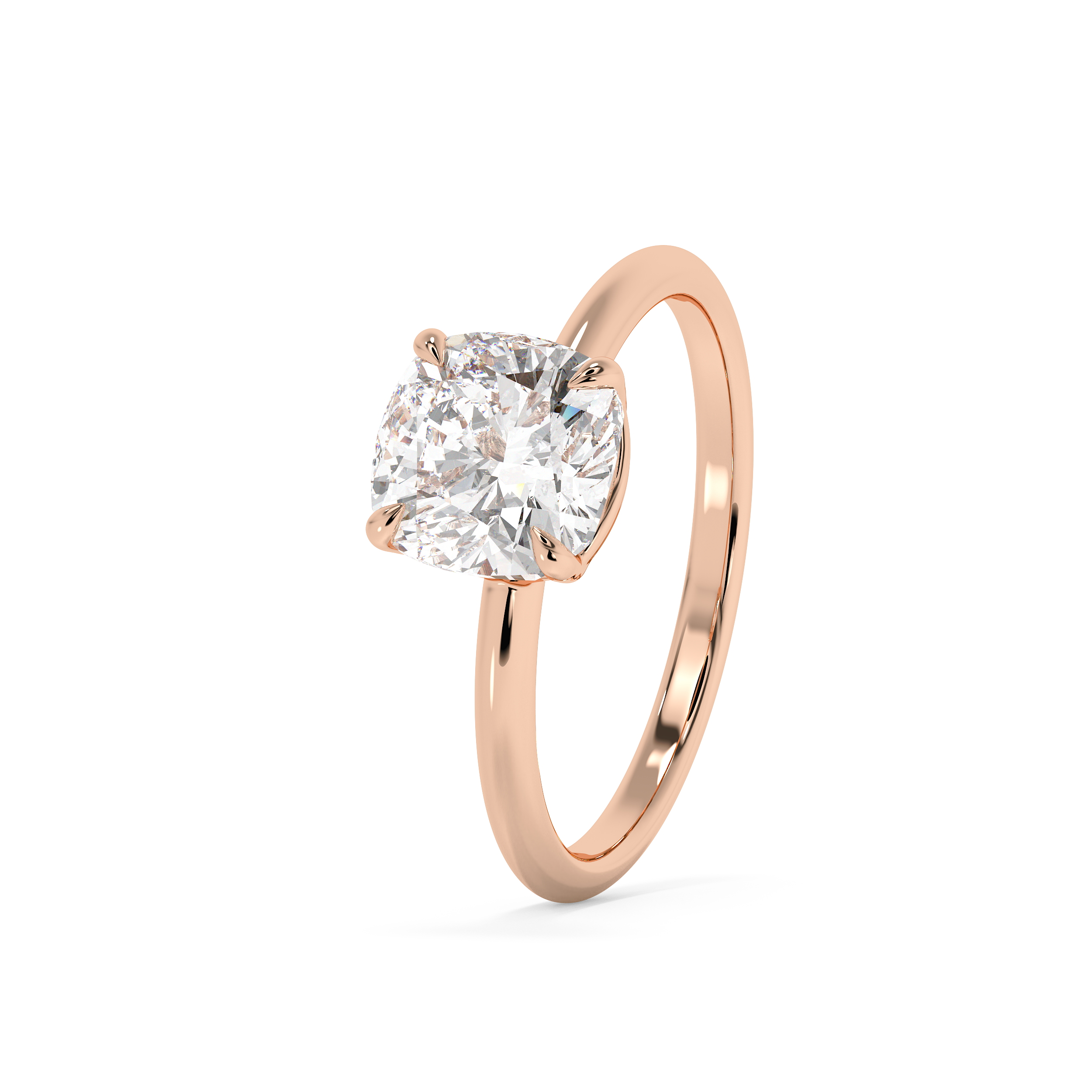 Cushion Solitaire Lab Grown Diamond Engagement Ring