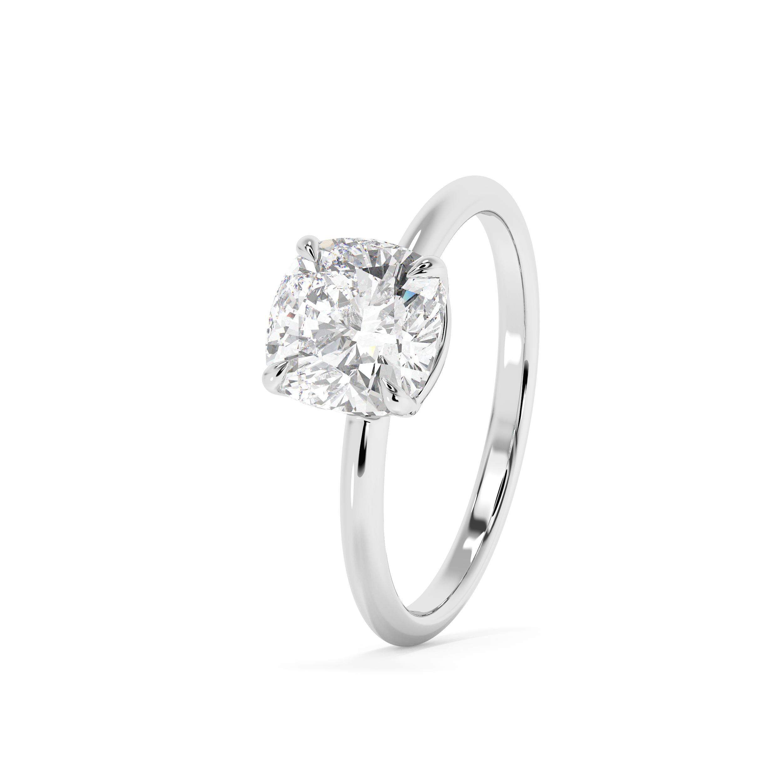 Cushion Solitaire Lab Grown Diamond Engagement Ring