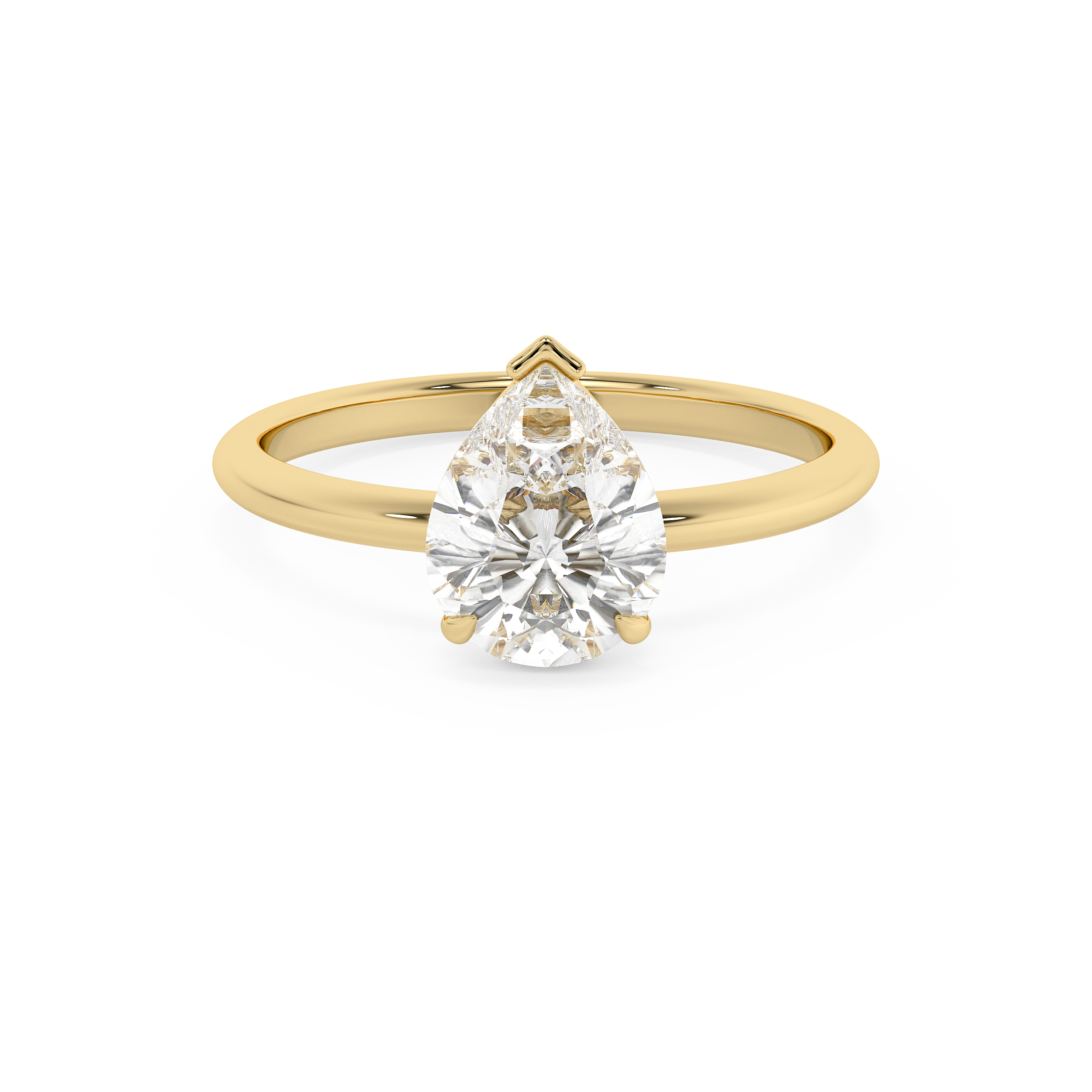 Pear Solitaire Lab Grown Diamond Engagement Ring