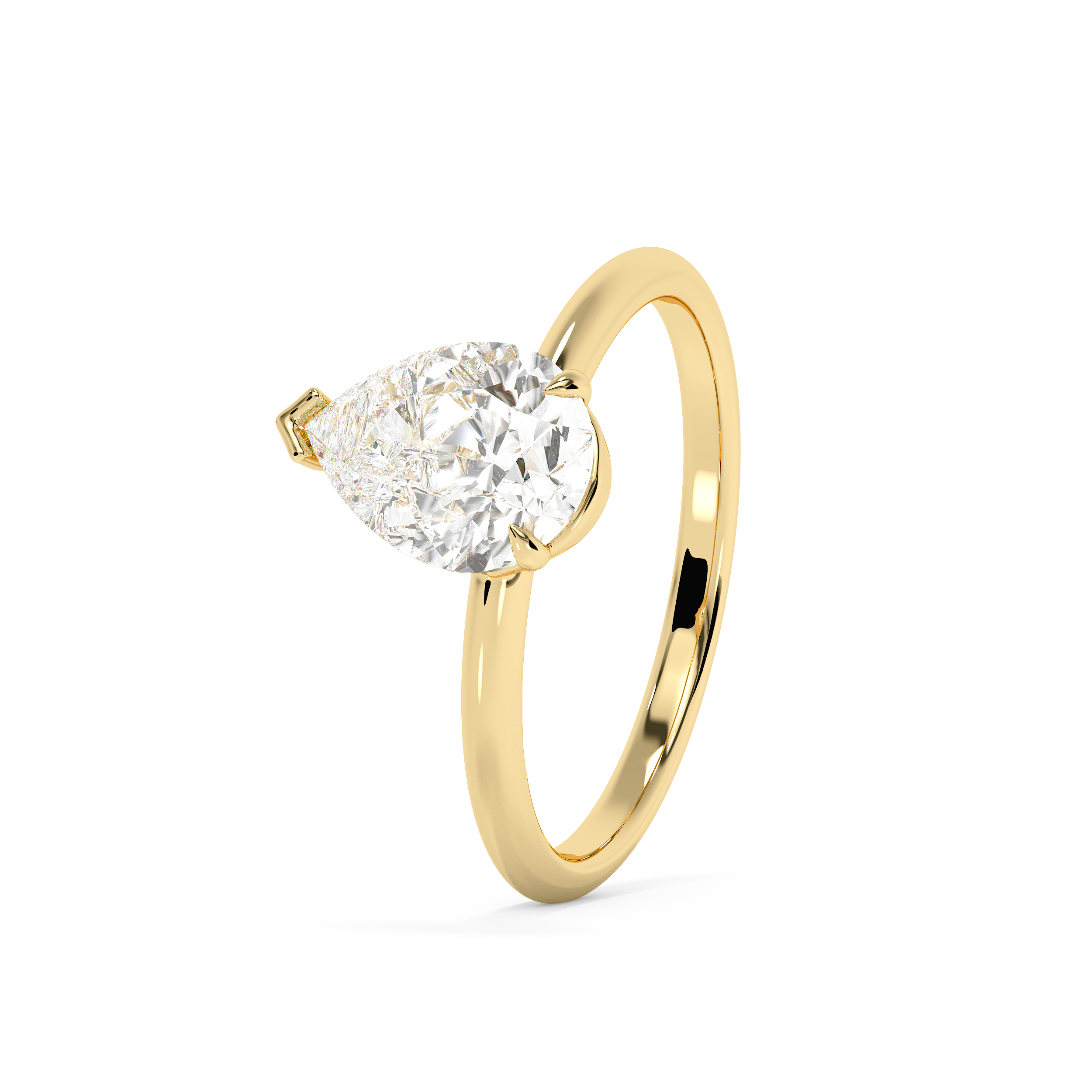 Pear Solitaire Lab Grown Diamond Engagement Ring