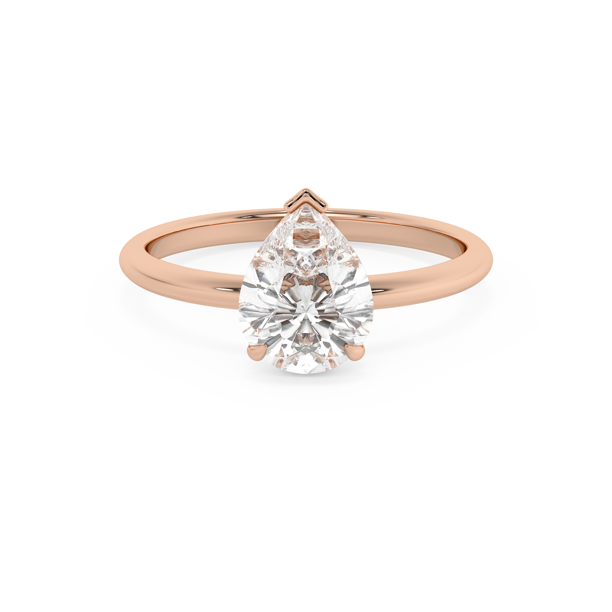 Pear Solitaire Lab Grown Diamond Engagement Ring