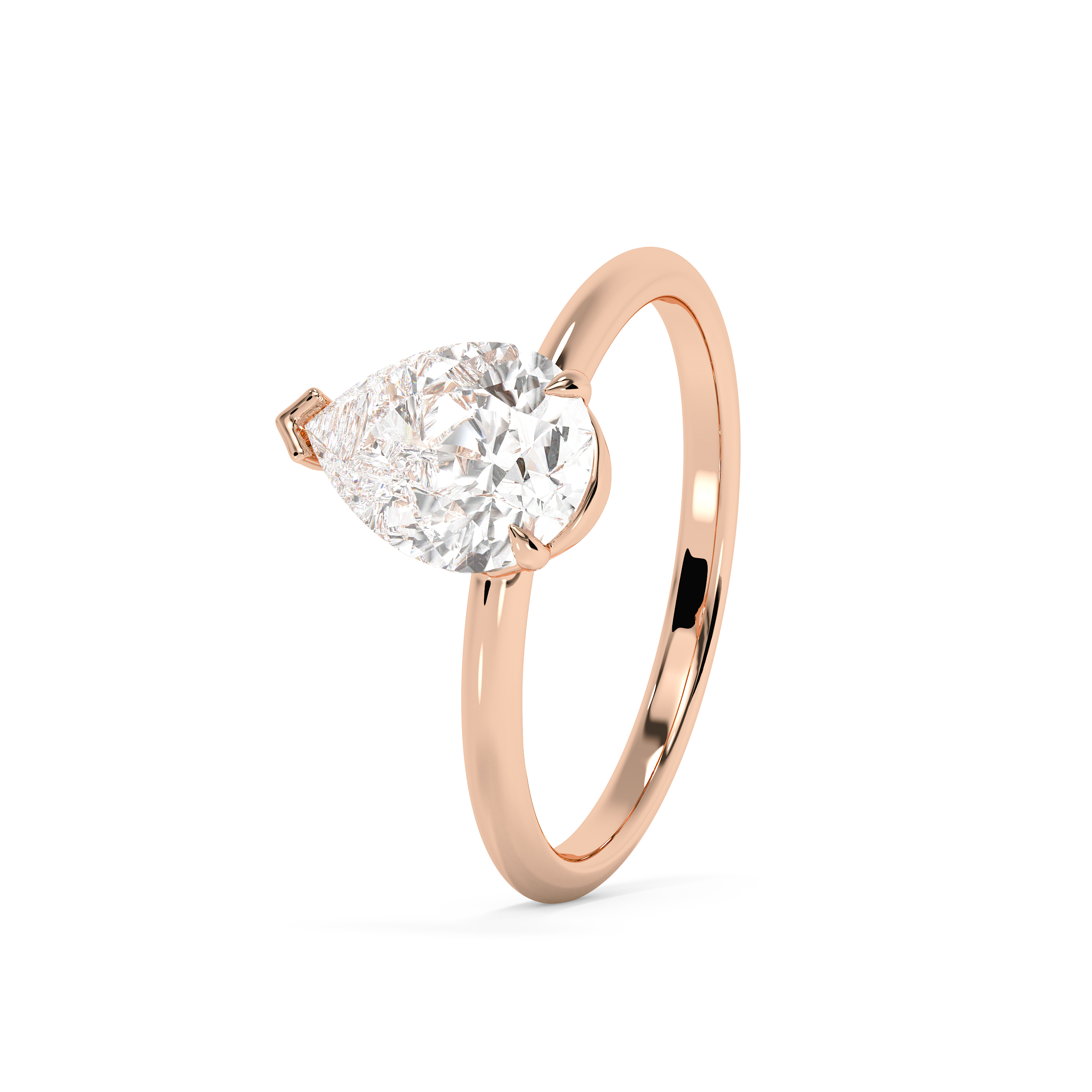 Pear Solitaire Lab Grown Diamond Engagement Ring