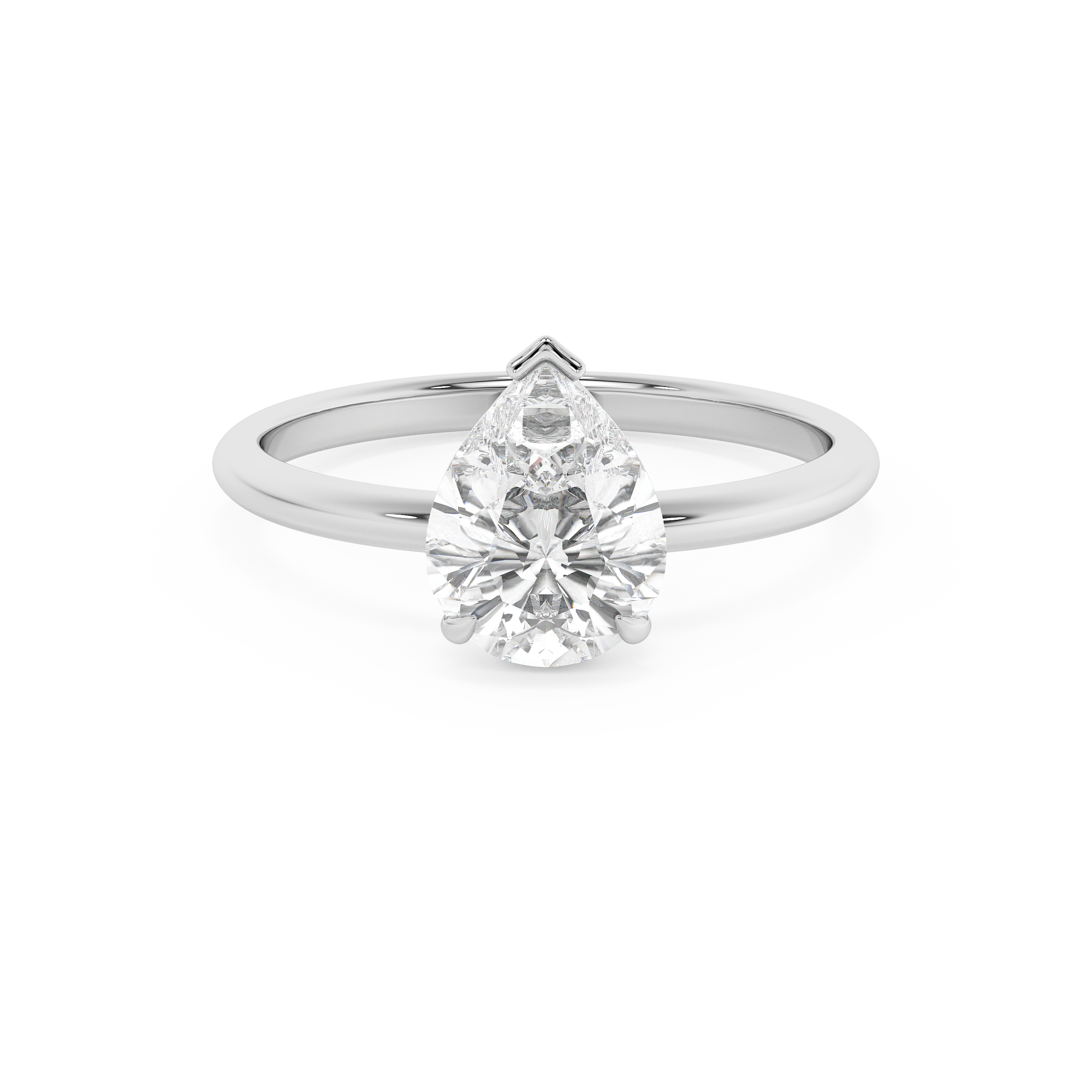 Pear Solitaire Lab Grown Diamond Engagement Ring