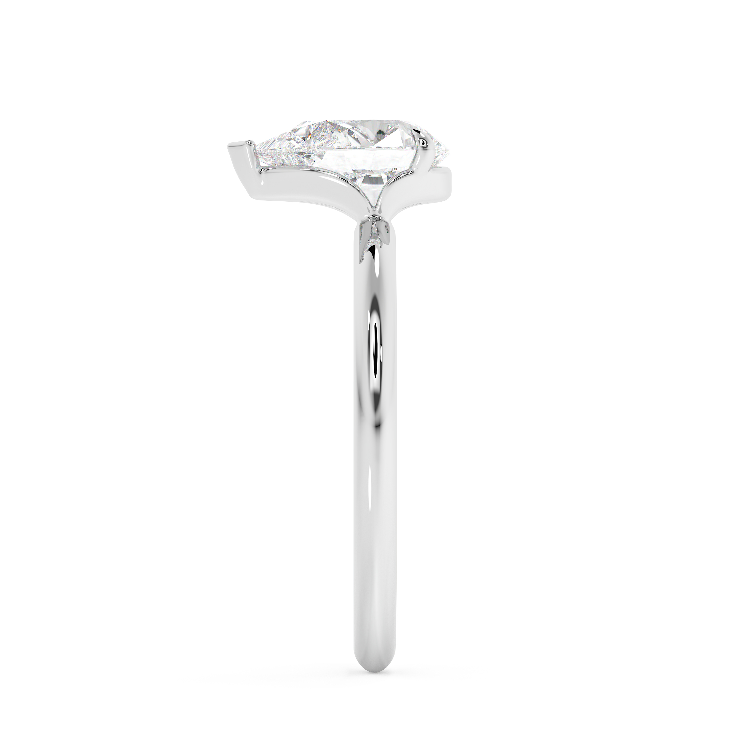 Pear Solitaire Lab Grown Diamond Engagement Ring