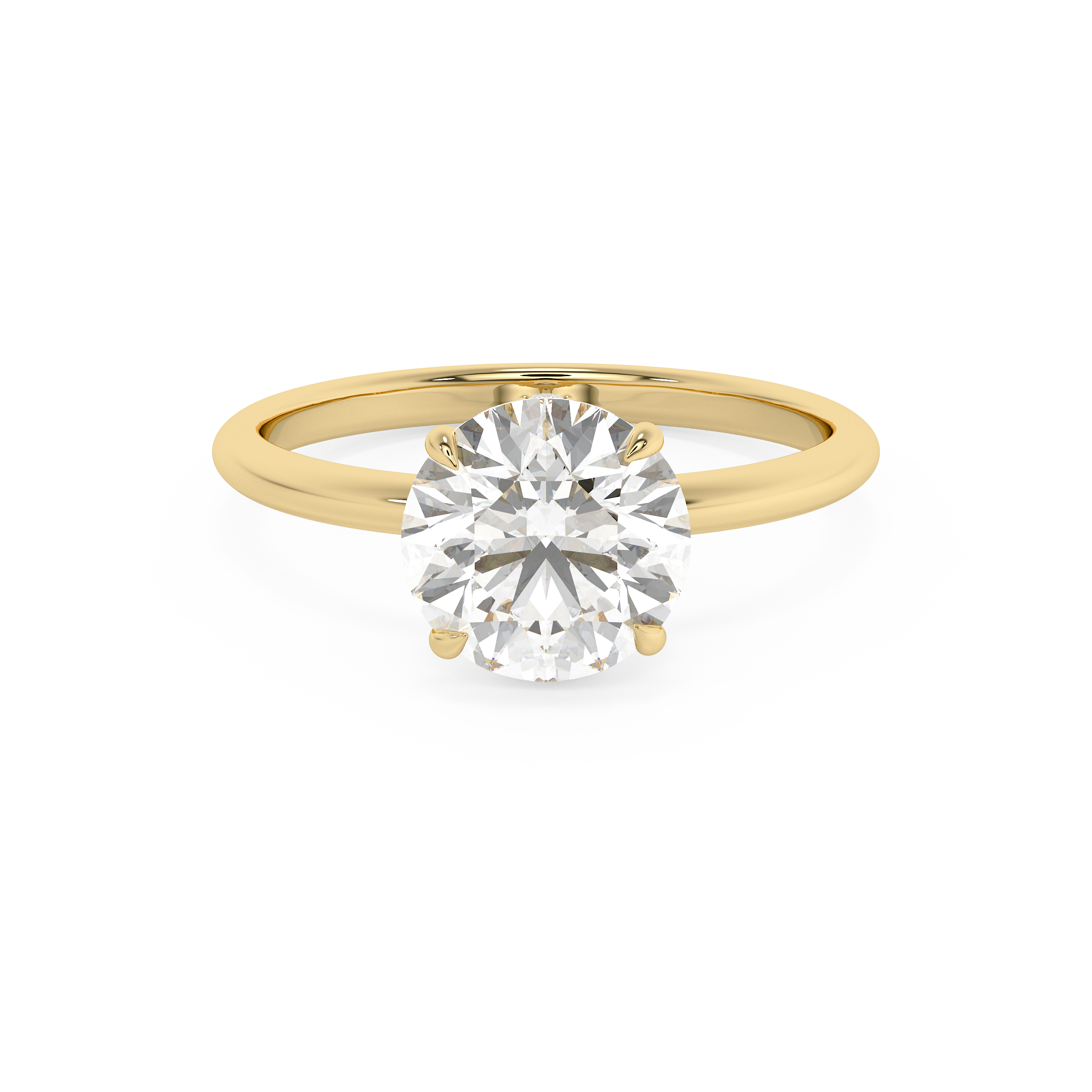Round Hidden Halo Lab Grown Diamond Engagement Ring
