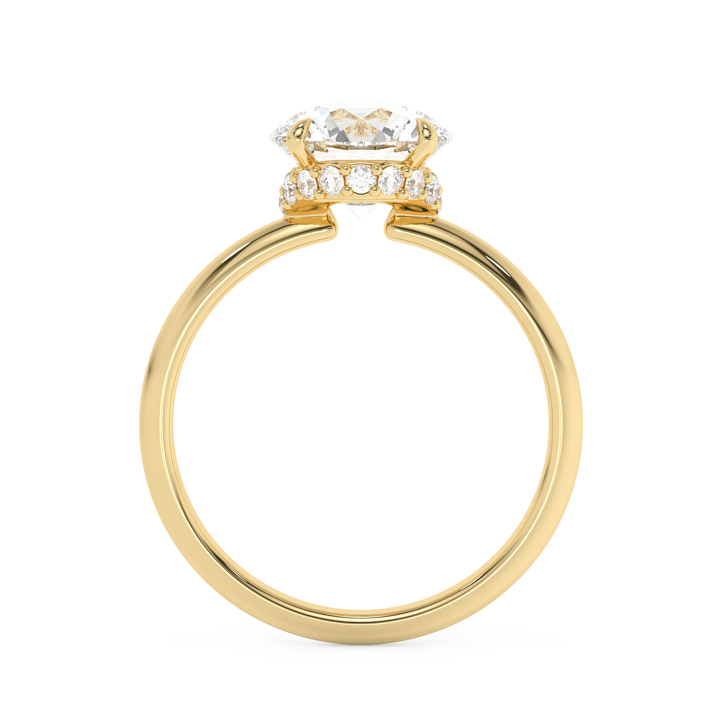 Round Hidden Halo Lab Grown Diamond Engagement Ring