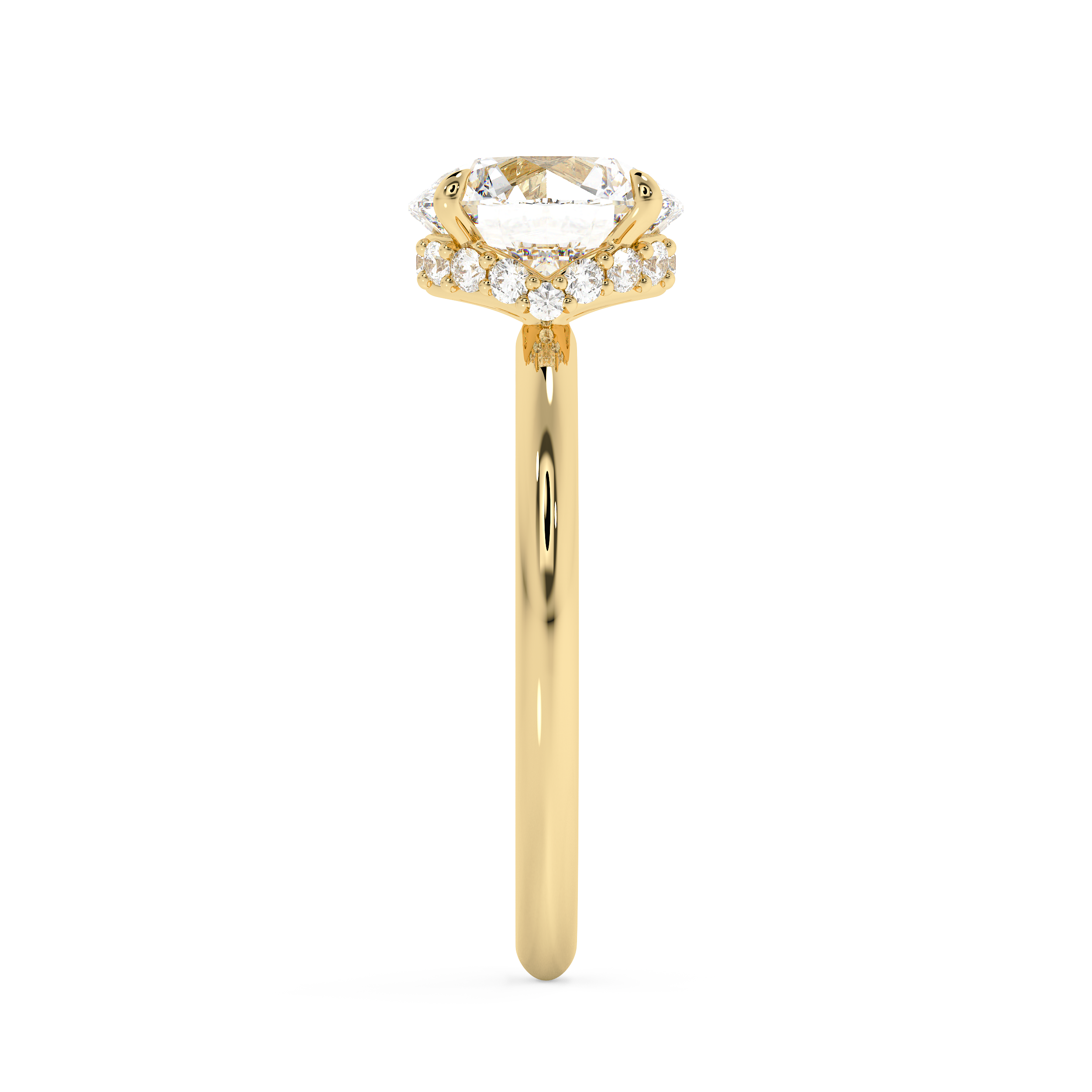 Round Hidden Halo Lab Grown Diamond Engagement Ring