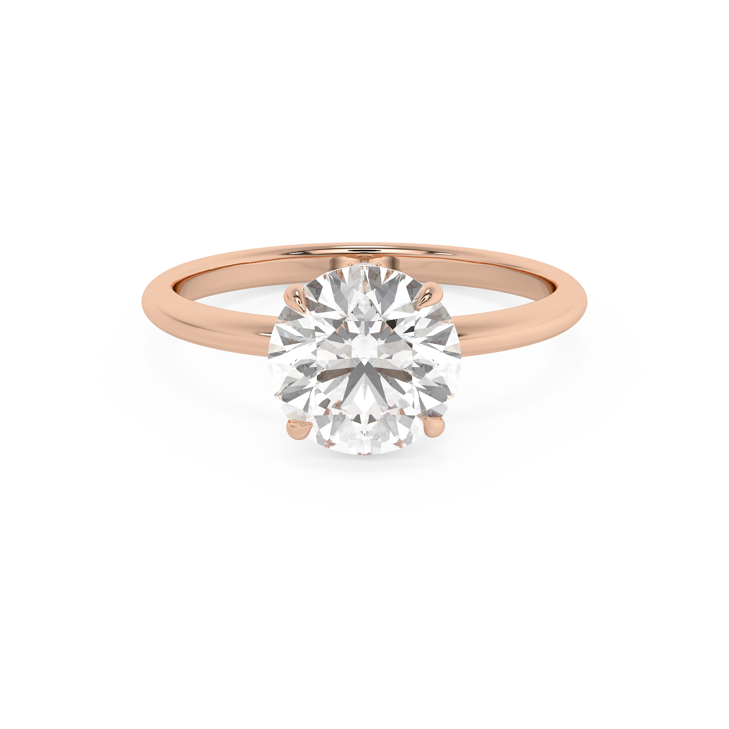 Round Hidden Halo Lab Grown Diamond Engagement Ring