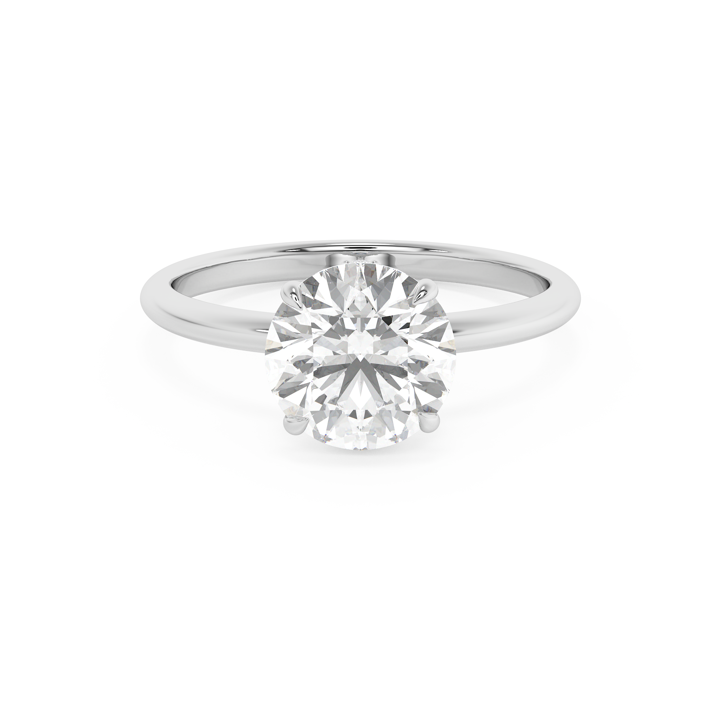 Round Hidden Halo Lab Grown Diamond Engagement Ring