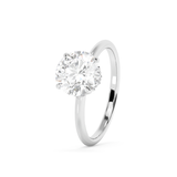 Round Hidden Halo Lab Grown Diamond Engagement Ring