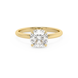 Cushion Hidden Halo Lab Grown Diamond Engagement Ring
