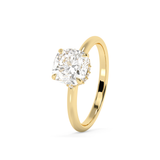 Cushion Hidden Halo Lab Grown Diamond Engagement Ring