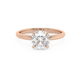 Cushion Hidden Halo Lab Grown Diamond Engagement Ring