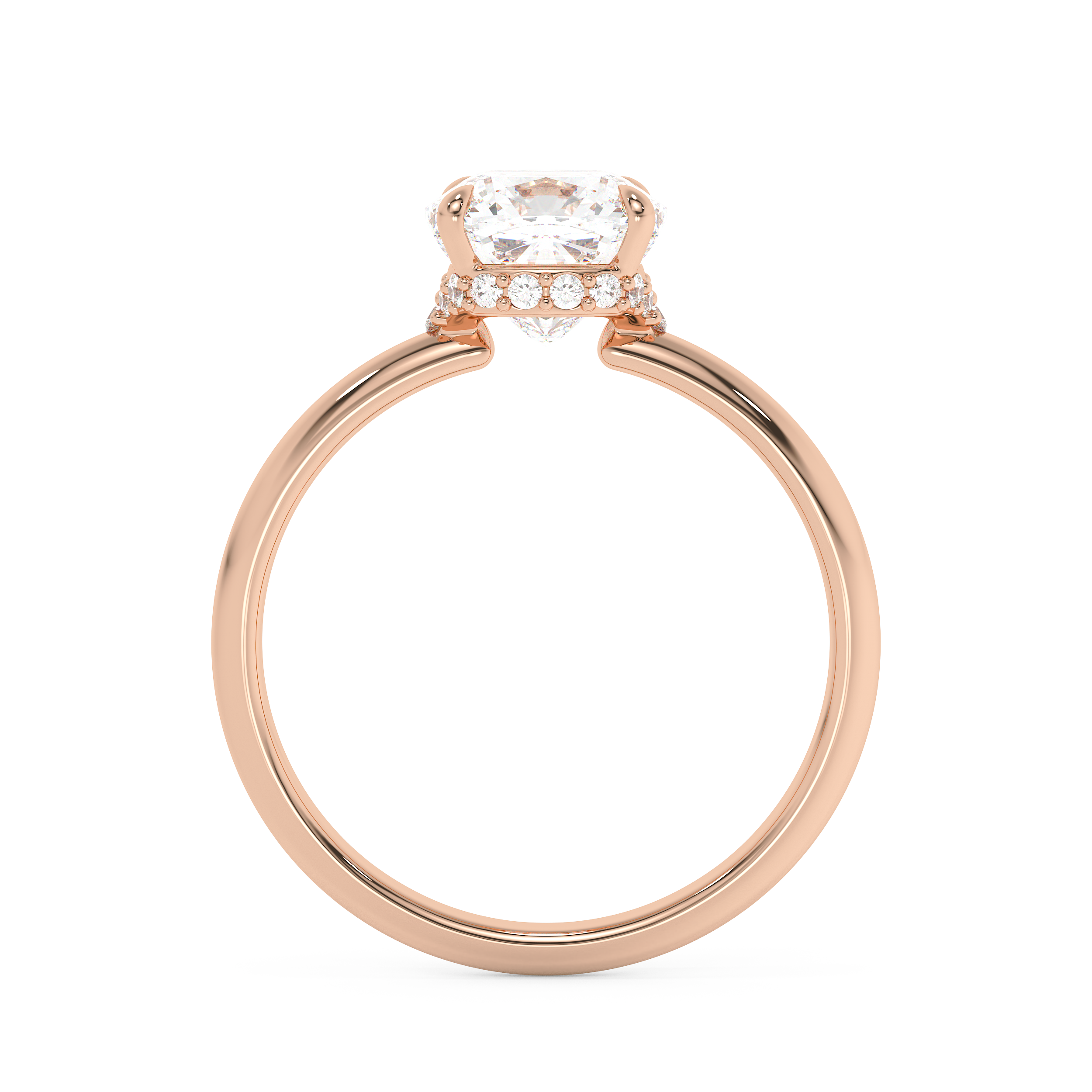 Cushion Hidden Halo Lab Grown Diamond Engagement Ring