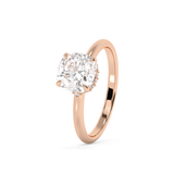 Cushion Hidden Halo Lab Grown Diamond Engagement Ring
