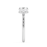Cushion Hidden Halo Lab Grown Diamond Engagement Ring