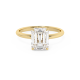Emerald Hidden Halo Lab Grown Diamond Engagement Ring
