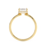 Emerald Hidden Halo Lab Grown Diamond Engagement Ring