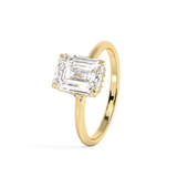 Emerald Hidden Halo Lab Grown Diamond Engagement Ring