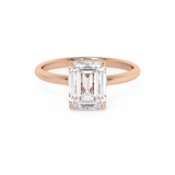 Emerald Hidden Halo Lab Grown Diamond Engagement Ring