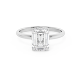 Emerald Hidden Halo Lab Grown Diamond Engagement Ring