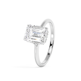 Emerald Hidden Halo Lab Grown Diamond Engagement Ring