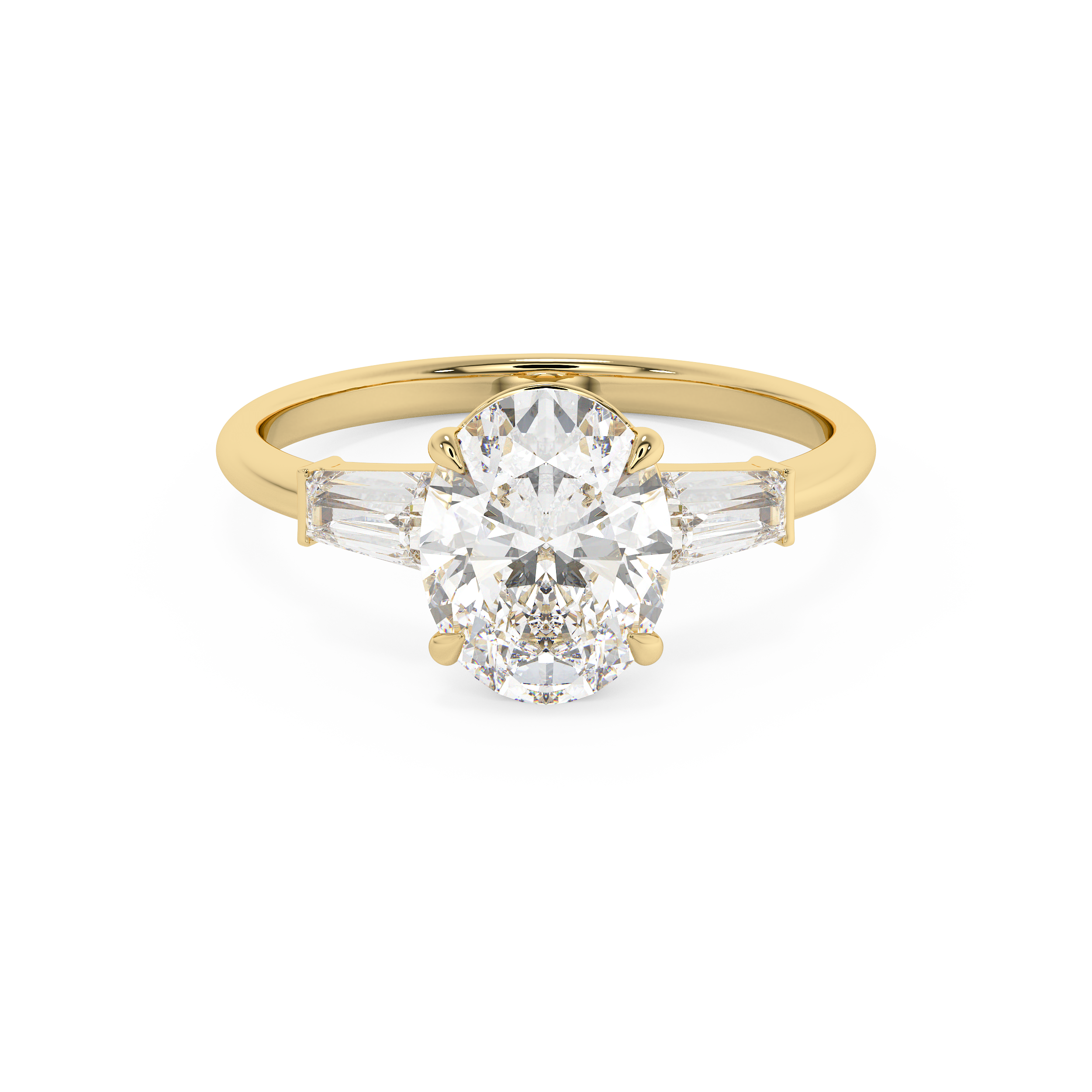 Oval Three Stone Lab Grown Diamond Engagement Ring