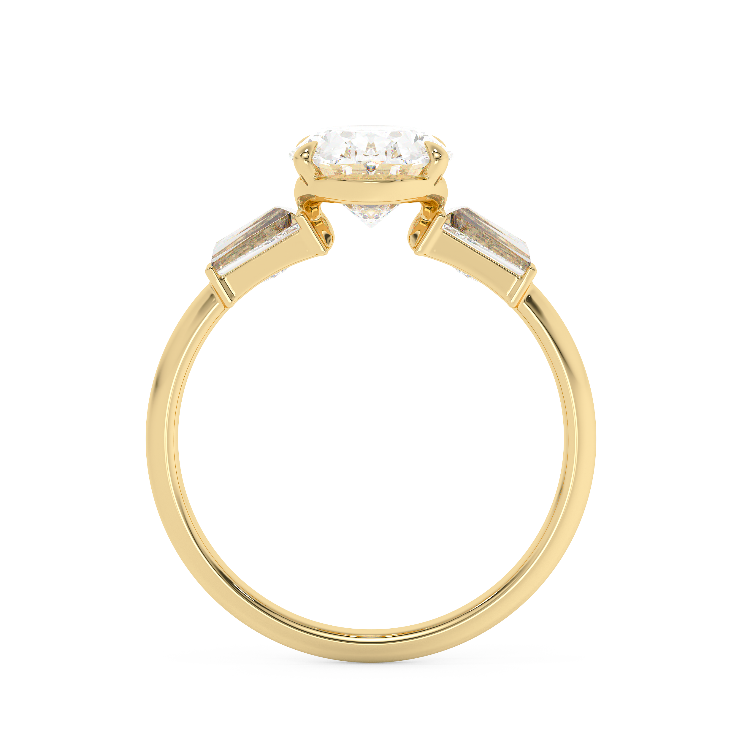 Oval Three Stone Lab Grown Diamond Engagement Ring