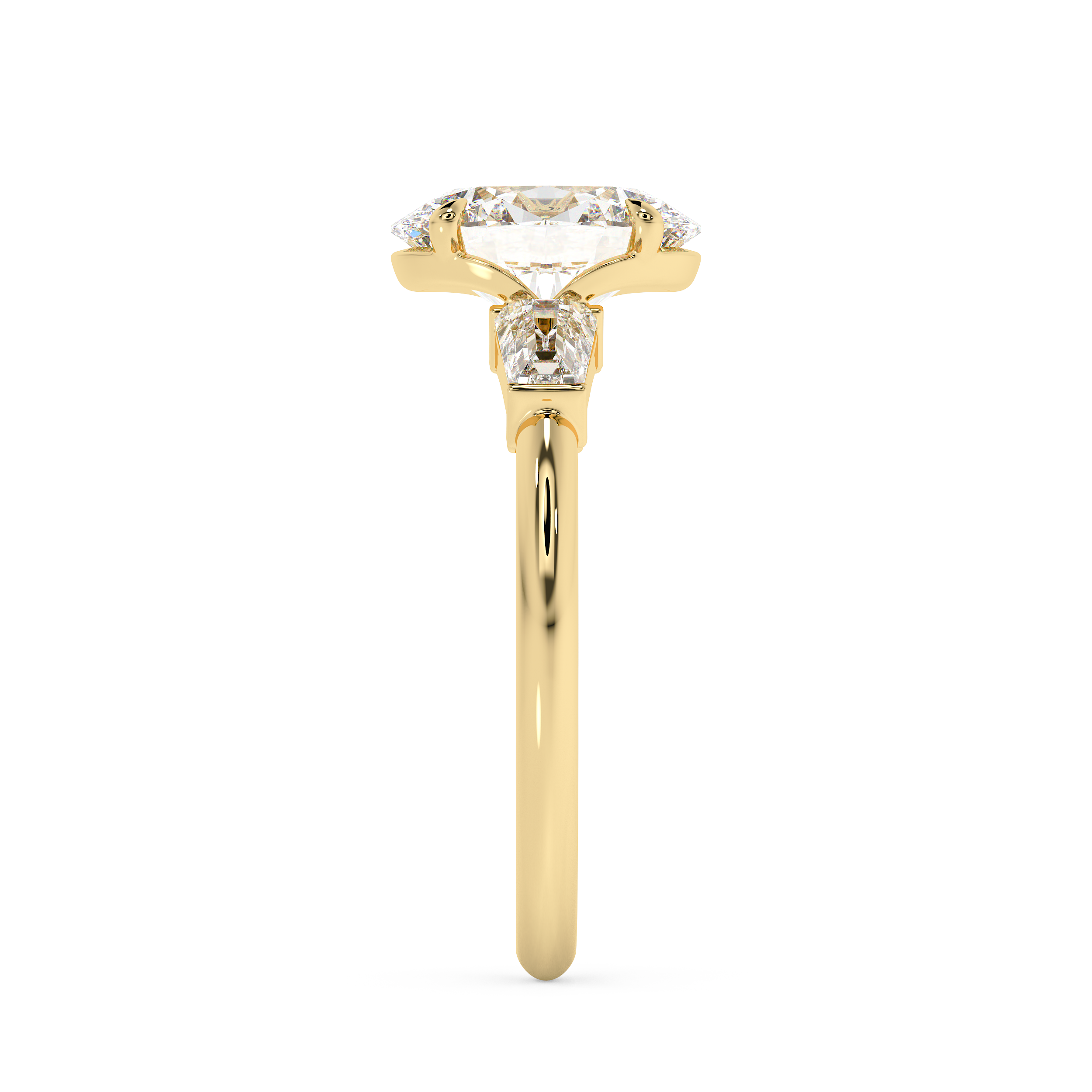 Oval Three Stone Lab Grown Diamond Engagement Ring
