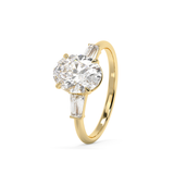 Oval Three Stone Lab Grown Diamond Engagement Ring
