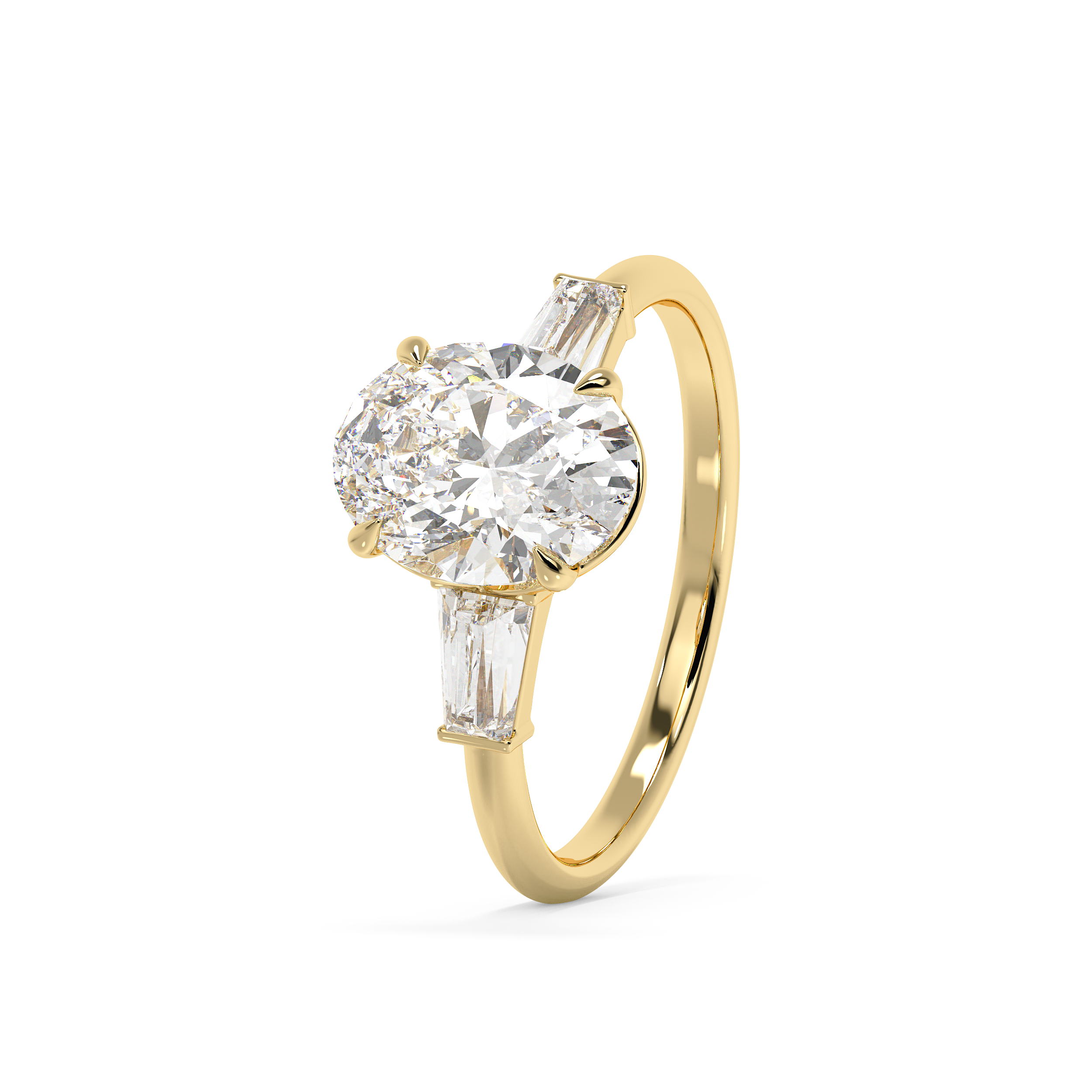 Oval Three Stone Lab Grown Diamond Engagement Ring