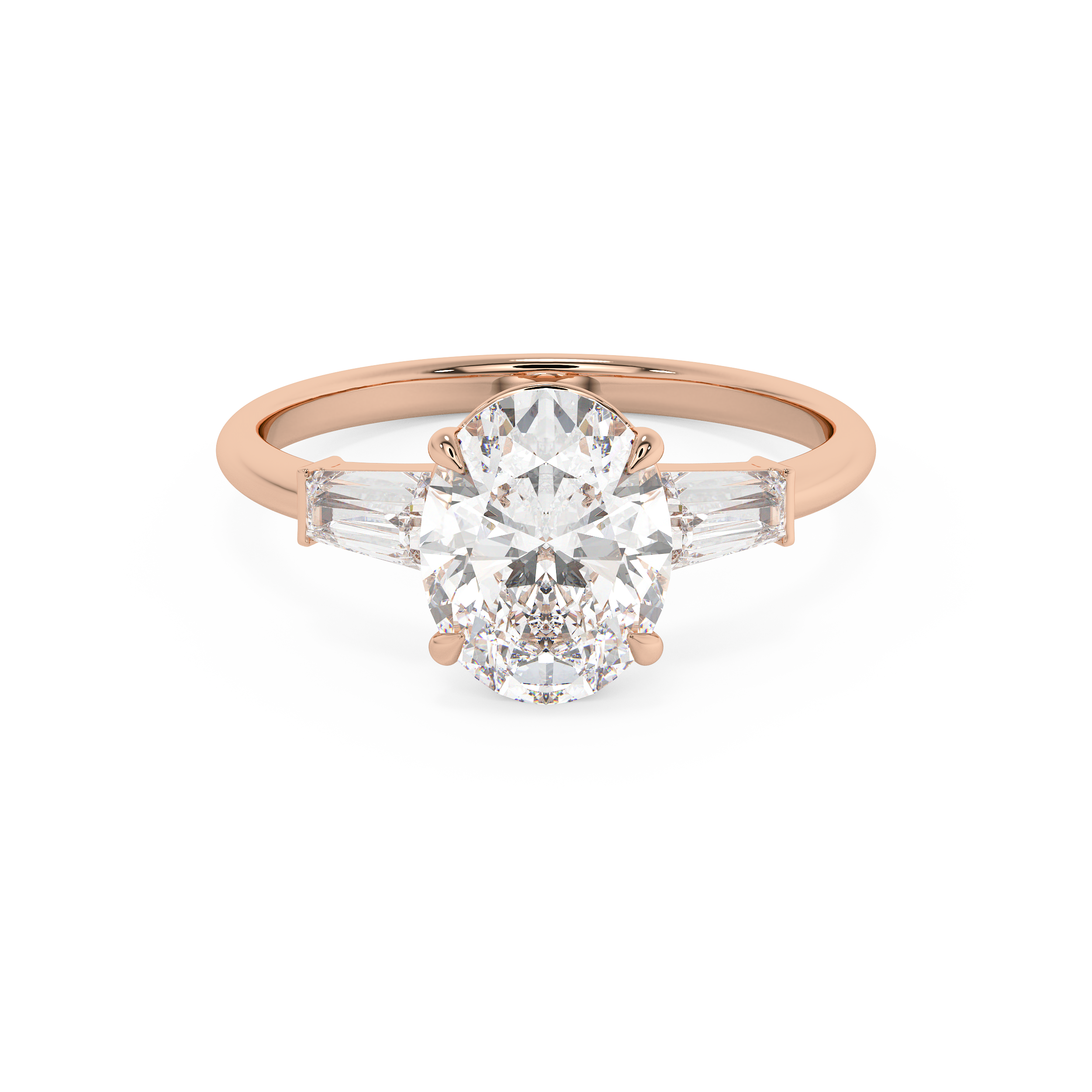 Oval Three Stone Lab Grown Diamond Engagement Ring