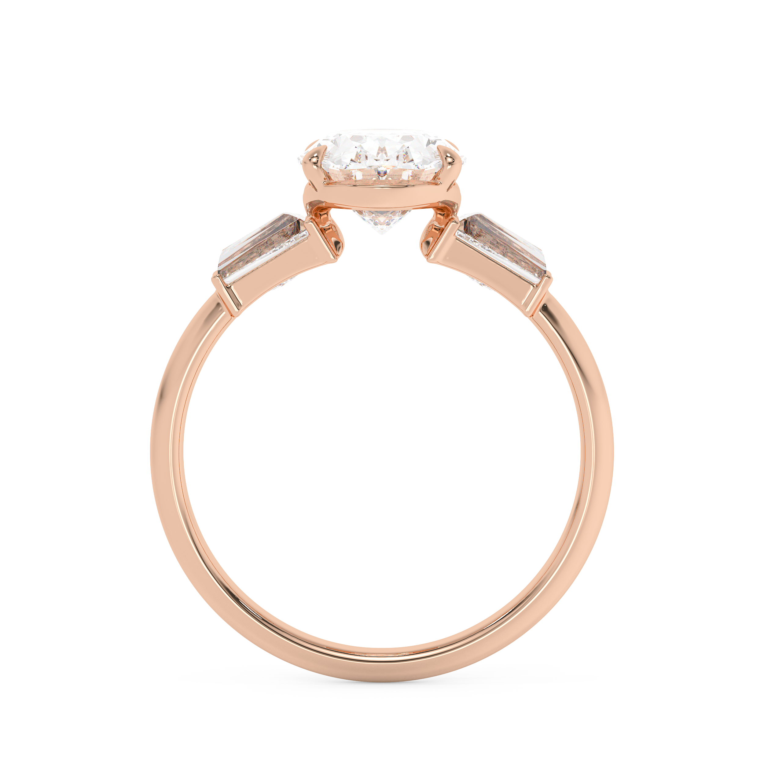 Oval Three Stone Lab Grown Diamond Engagement Ring