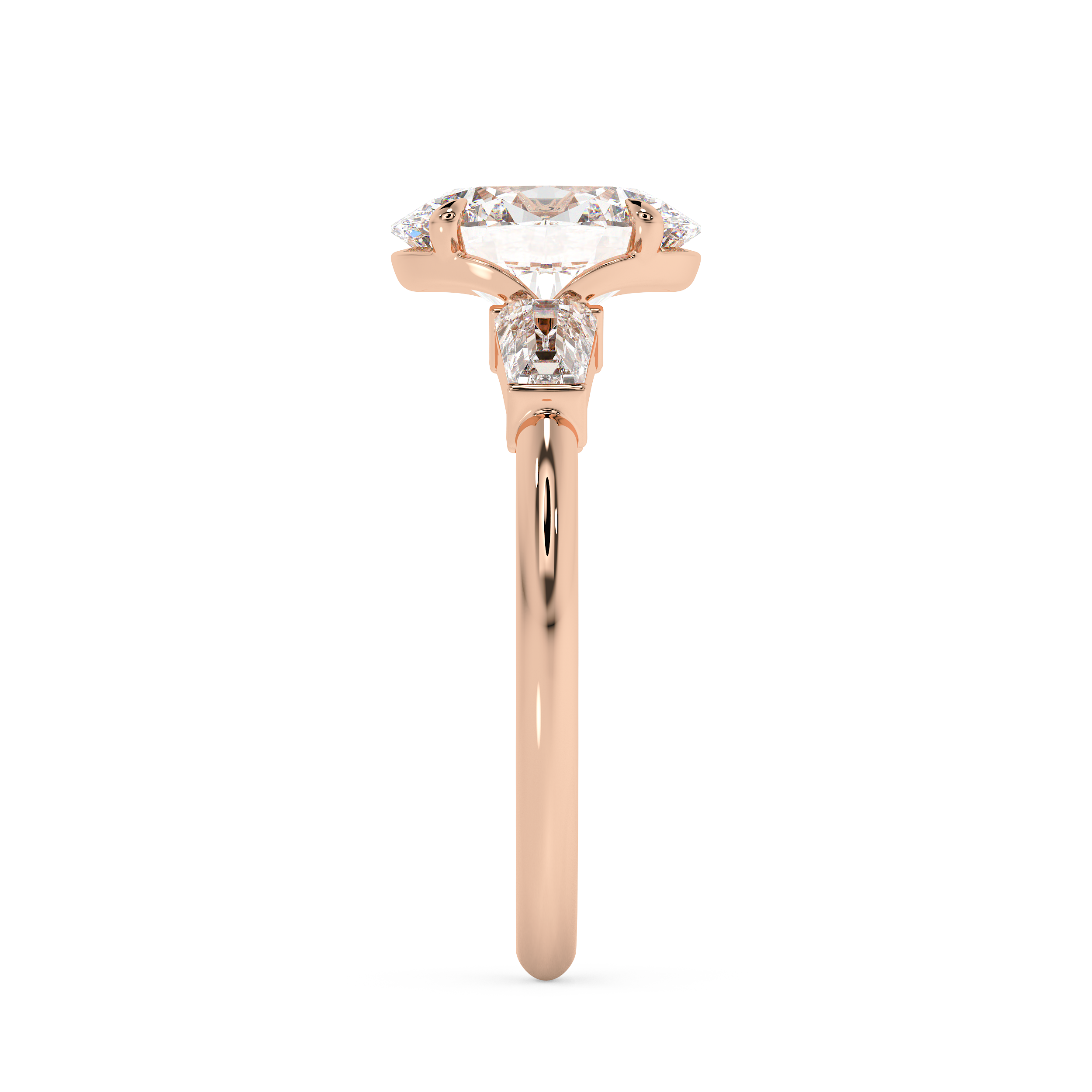 Oval Three Stone Lab Grown Diamond Engagement Ring