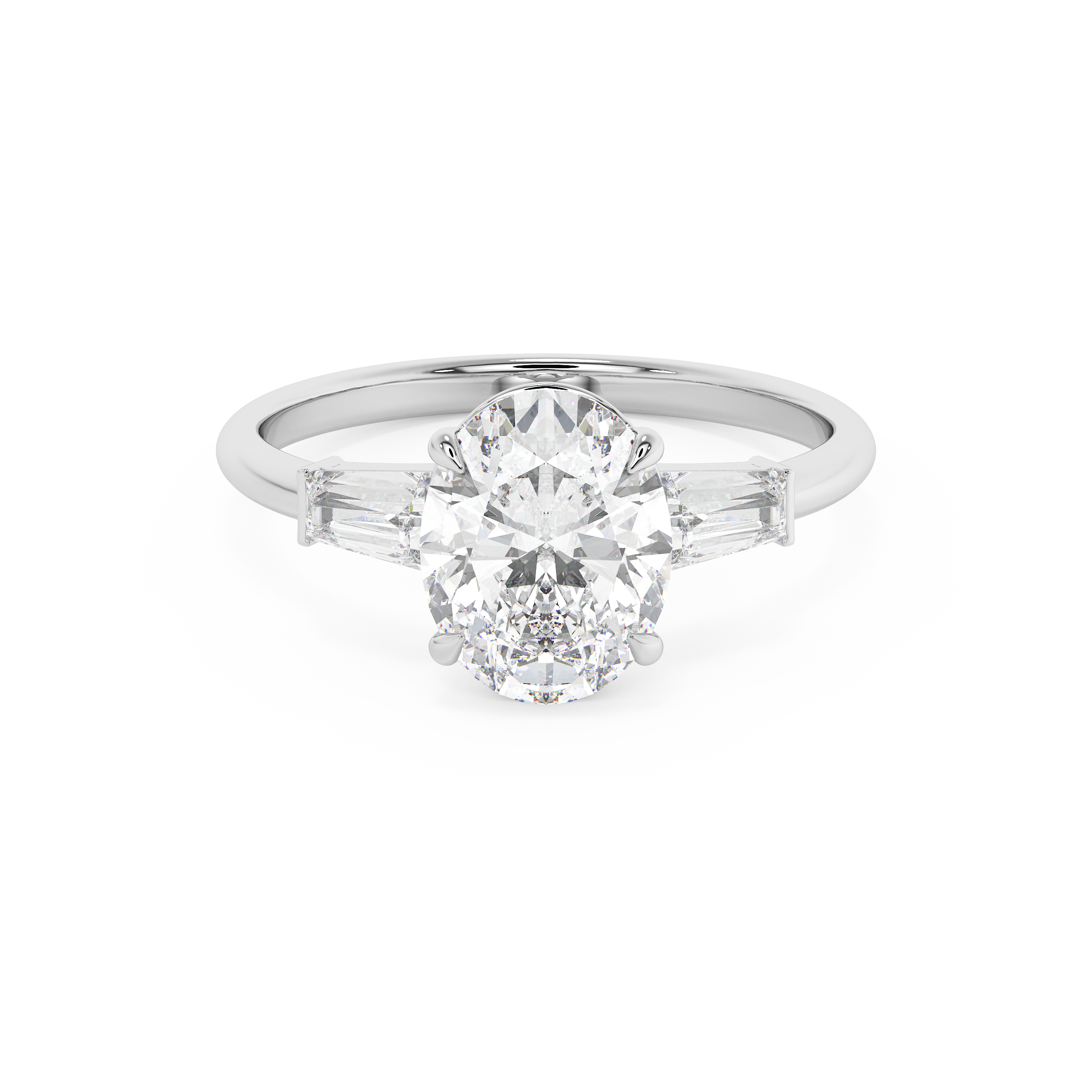 Oval Three Stone Lab Grown Diamond Engagement Ring