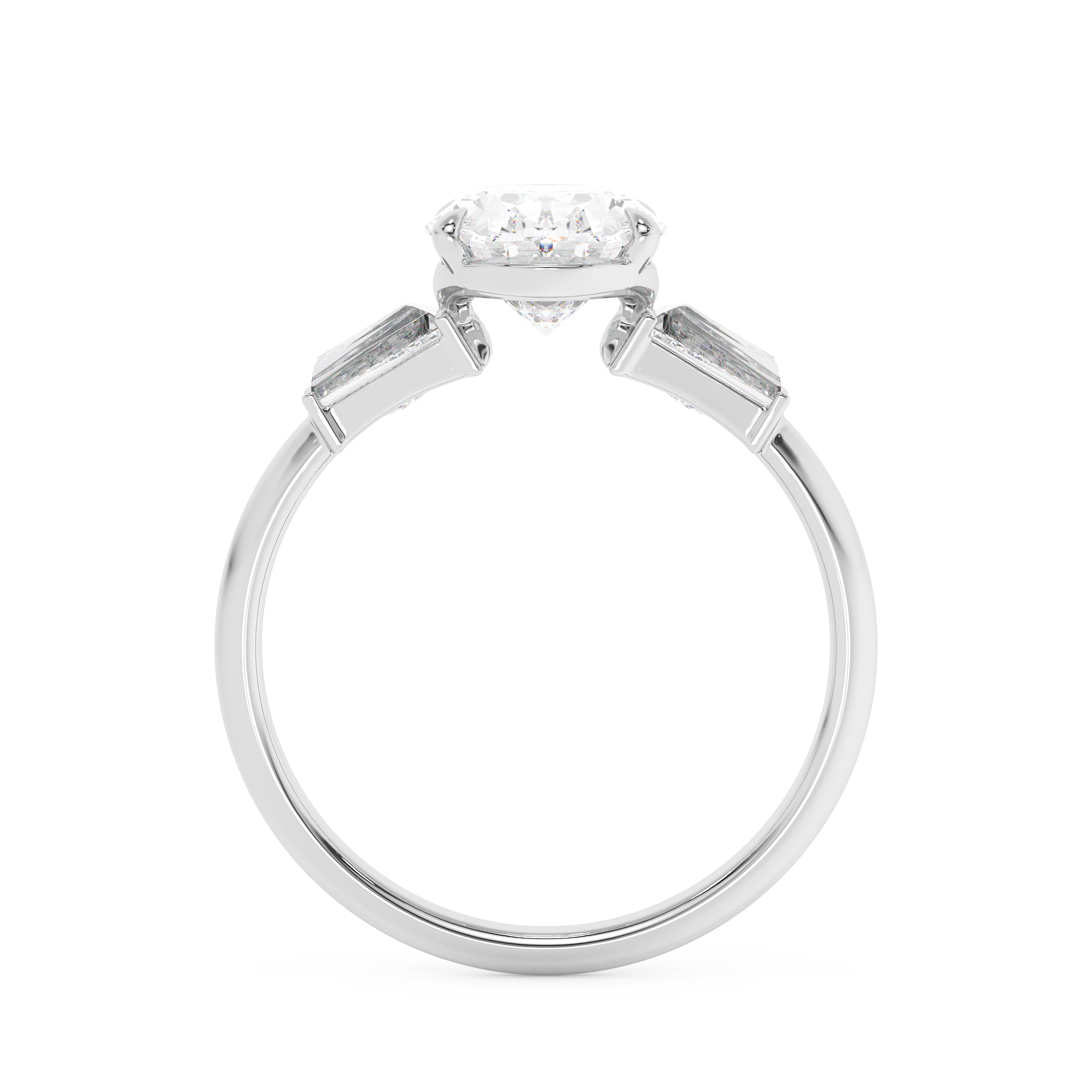 Oval Three Stone Lab Grown Diamond Engagement Ring