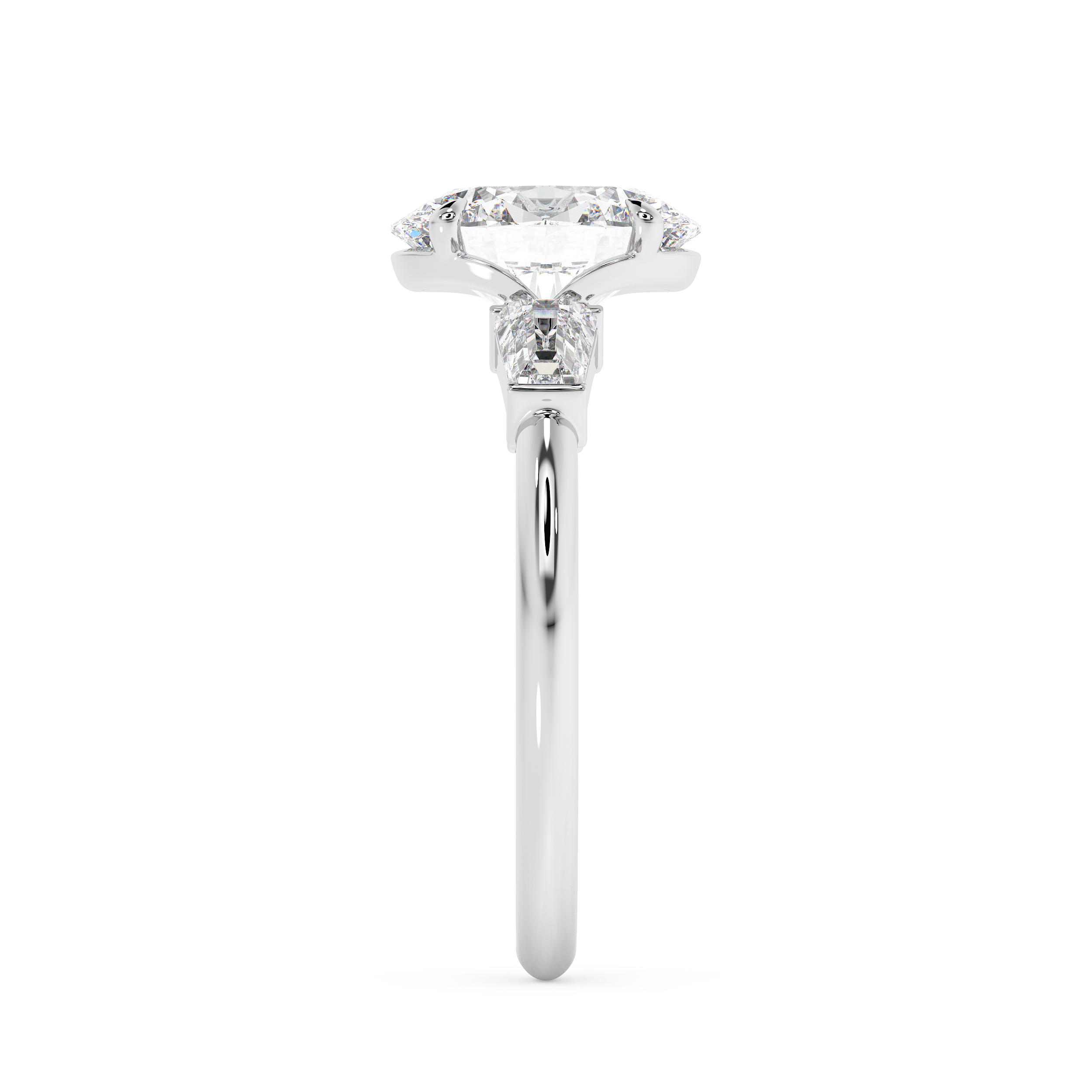 Oval Three Stone Lab Grown Diamond Engagement Ring