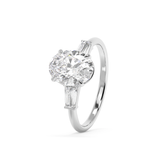 Oval Three Stone Lab Grown Diamond Engagement Ring