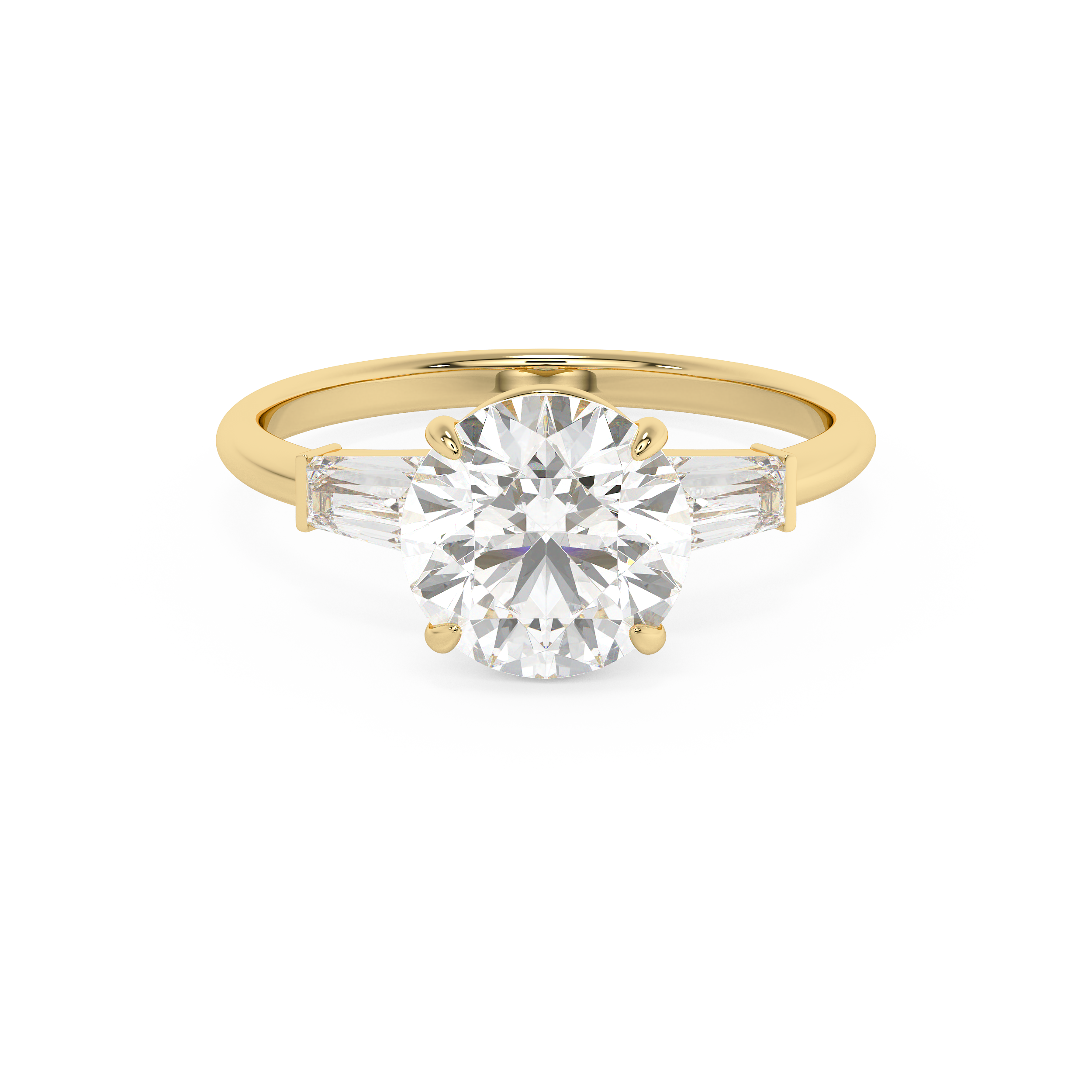 Round Three Stone Lab Grown Diamond Engagement Ring