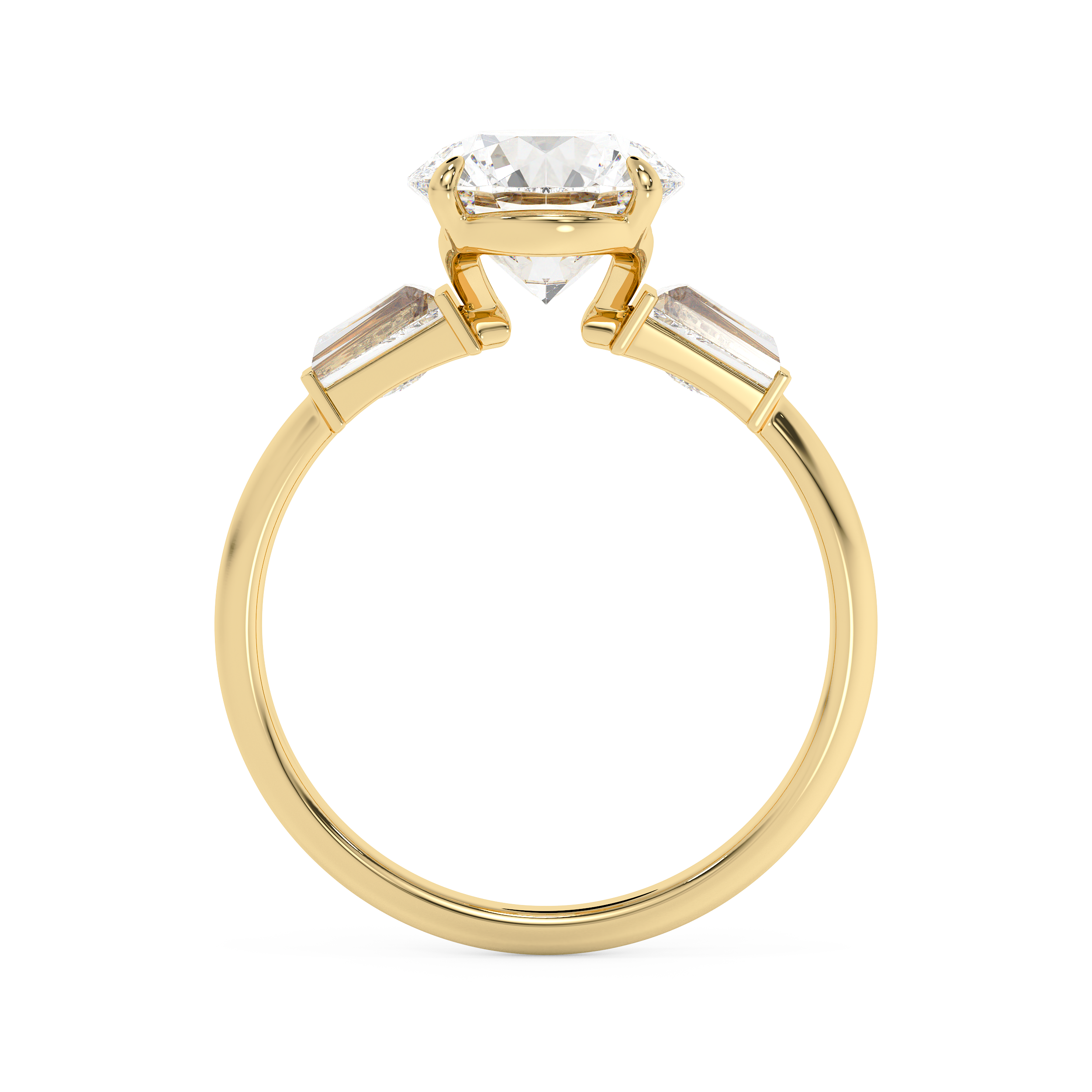 Round Three Stone Lab Grown Diamond Engagement Ring