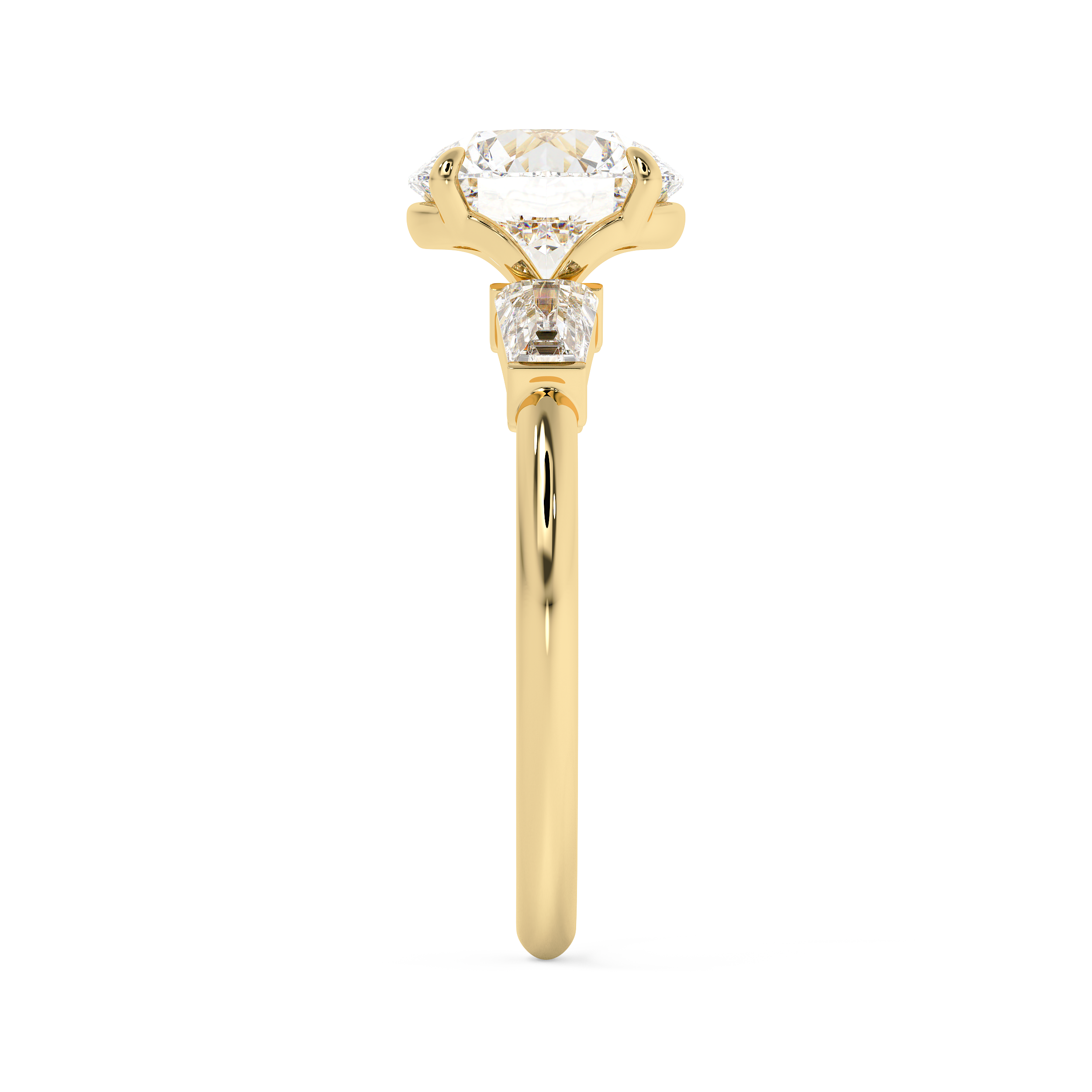 Round Three Stone Lab Grown Diamond Engagement Ring