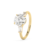 Round Three Stone Lab Grown Diamond Engagement Ring