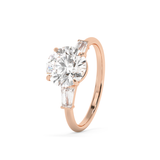 Round Three Stone Lab Grown Diamond Engagement Ring