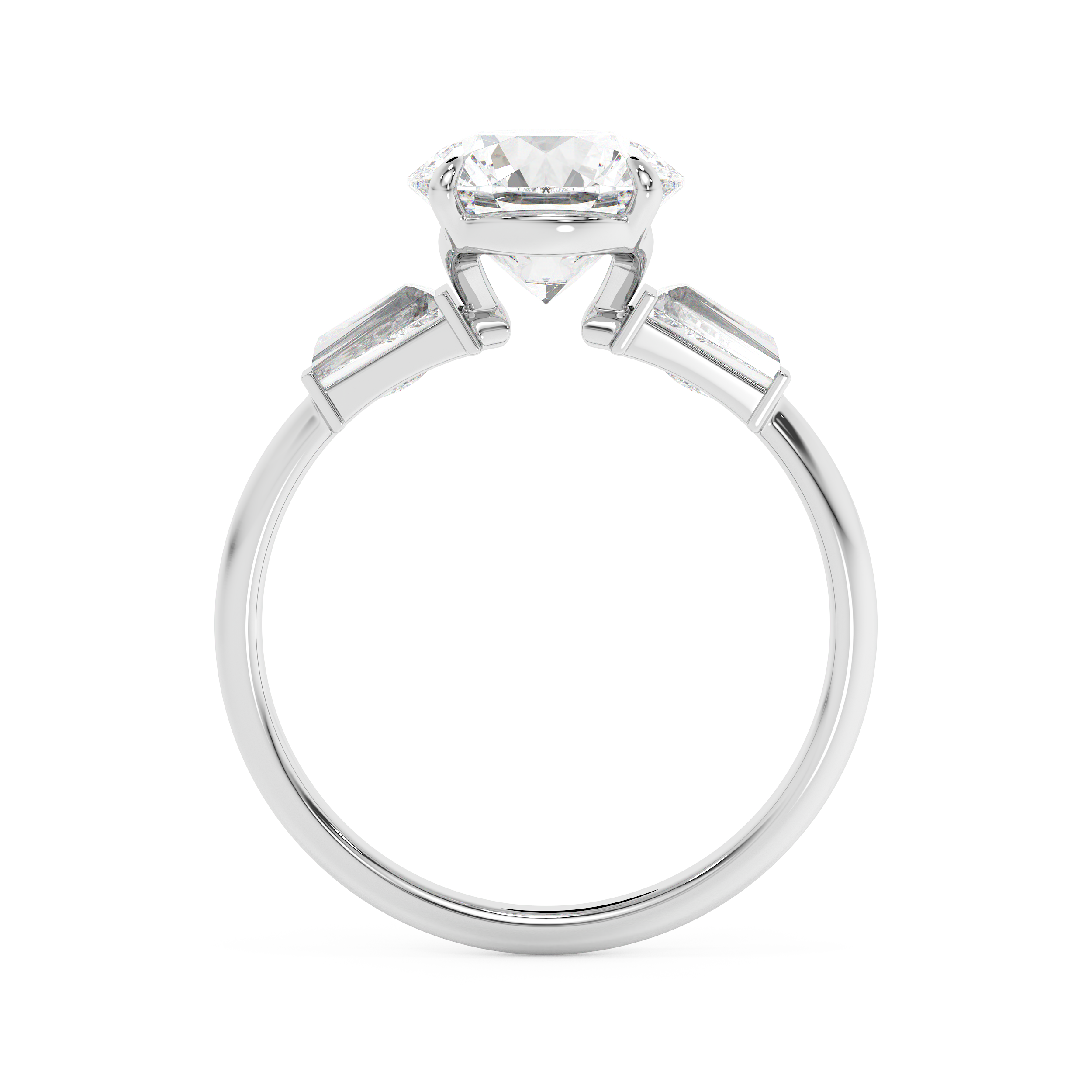 Round Three Stone Lab Grown Diamond Engagement Ring