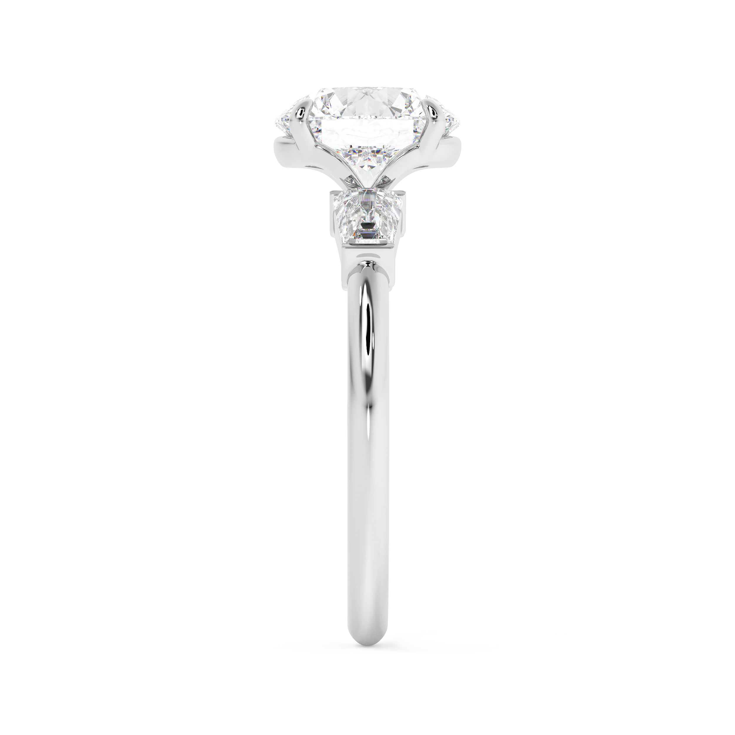 Round Three Stone Lab Grown Diamond Engagement Ring