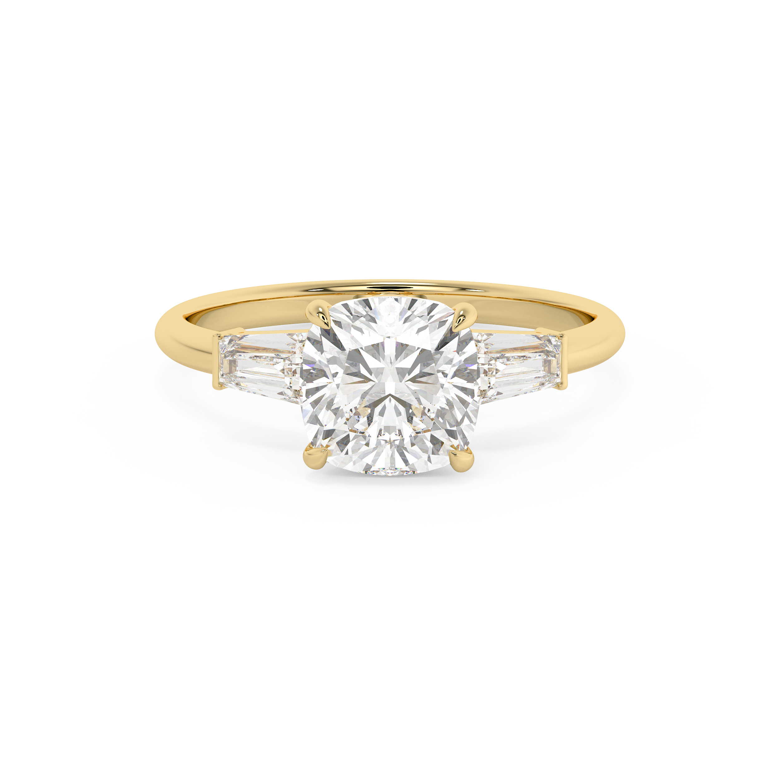 Cushion Three Stone Lab Grown Diamond Engagement Ring